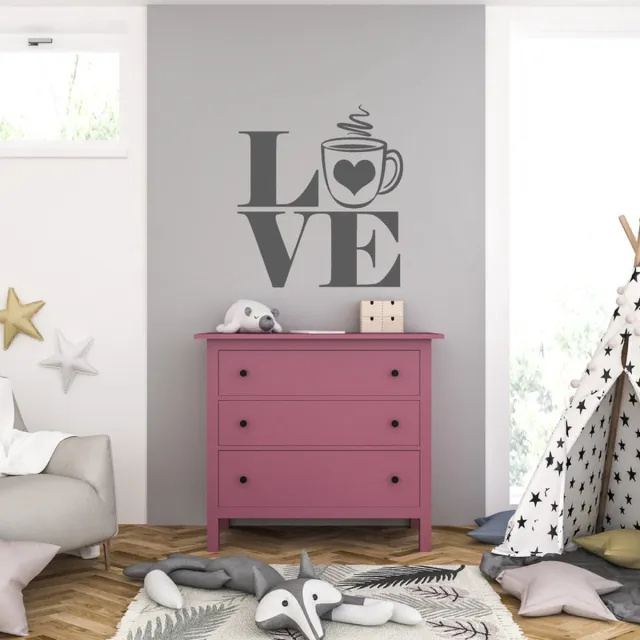 MC Living Muursticker - Love - 58 x 64 - Antraciet