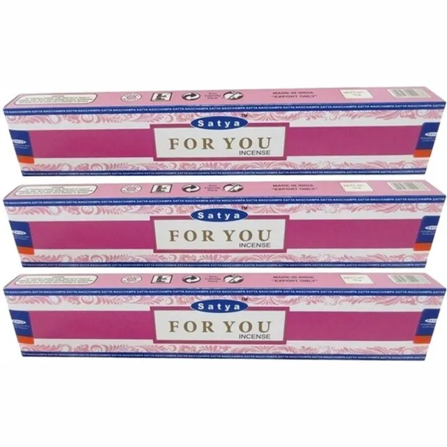 HEM Satya Nag Champa wierook stokjes - For You - 3x pakje van 12 stuks - 15 gram Multi