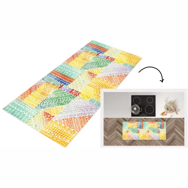 KitchenYeah Keukenloper - Keukenmat vinyl Patronen - Mozaïek - Abstract - Keukenmatten loper - Keuken vloerkleed tapijt