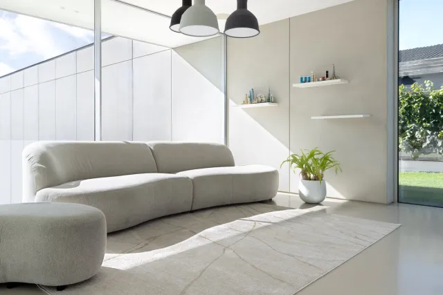 Acsento Jura Carrara Vloerkleed - 160 x 230 cm - Beige - Rechthoekig - Polyester - Eetkamer, Woonkamer, Slaapkamer - Abstract - Modern, Design