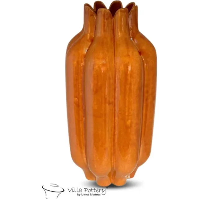 Irishflowers Vaas - Villa Pottery - Decoratie - Woondecoratie - Keramiek - Flowerpower 2_1 Orange reactive Oranje