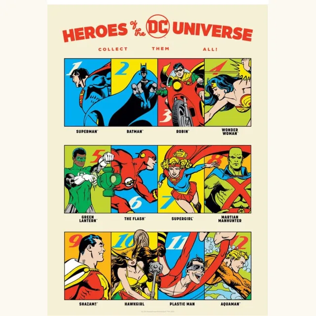 FaNaTtik DC Comis Art Print 90th Anniversary Heroes Limited Edition 42 x 30 cm Poster & Wallscrolls Multi