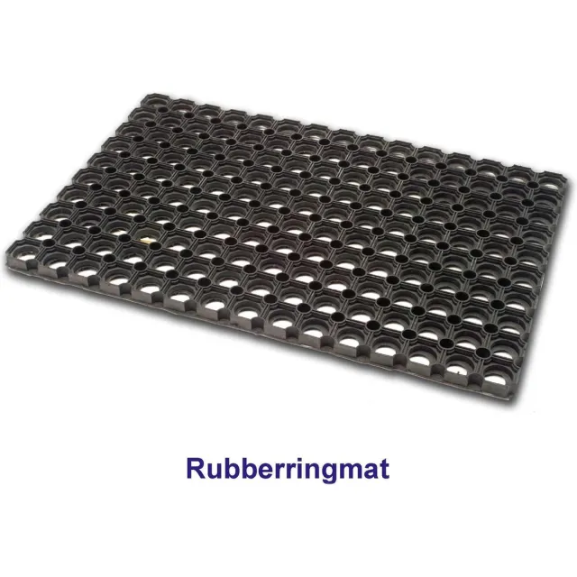 Intrada Nederland Rubberringmat 22 mm - 80 x 120 cm zwart