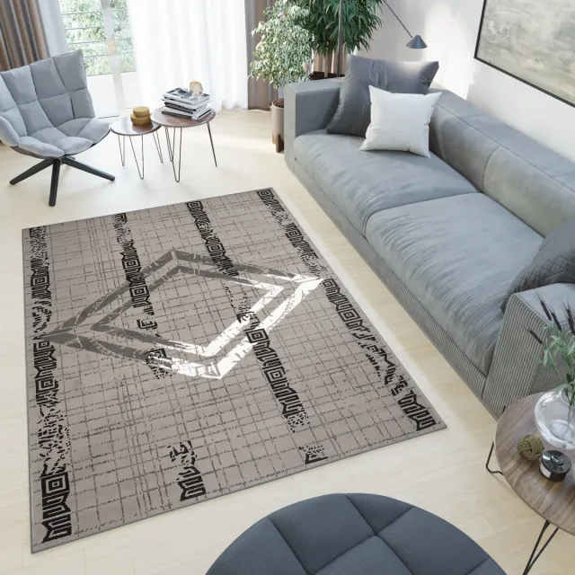 Tapiso Atena Vloerkleed Grijs Licht Klassiek Woonkamer Tapijt Grijs Wit2