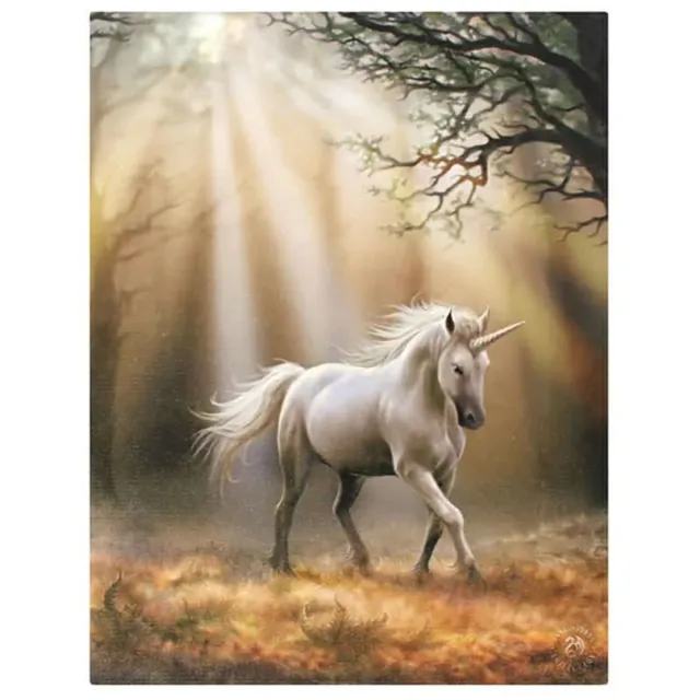 Anne Stokes Canvas - Glimpse Unicorn - Anne Stokes meerkleurig