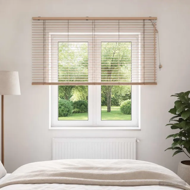 vidaXL Venetiaanse jaloezie Eiken Look 150 x 130 cm 35 mm Bruin