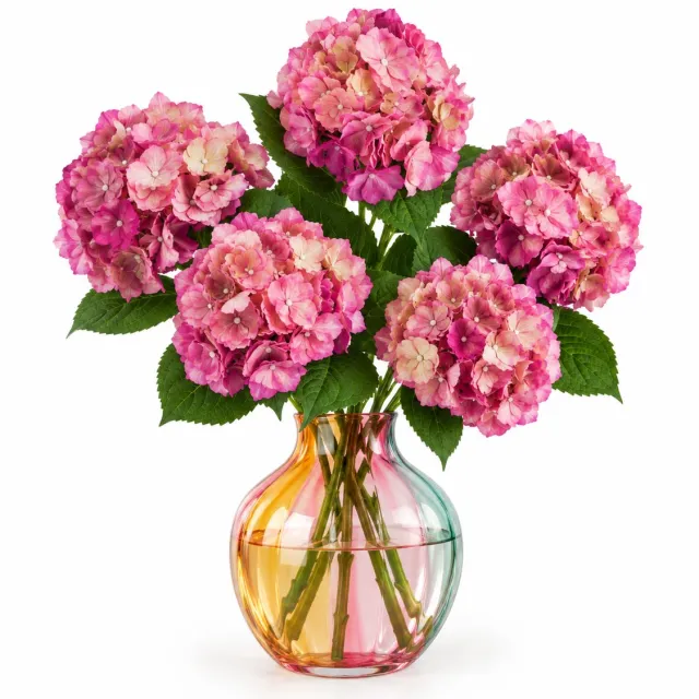 House Doctor HDHydrangea Hortensia kunstbloem kunstboeket – Rood - 5 stuks