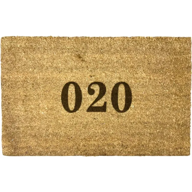 De Lange Trading Deurmat - Deurmat met tekst - 020 - Amsterdam - Postcode - Deurmat kokos - Deurmat binnen - 40x60 cm - Kleur bruin - Verjaardagscadeau - Geschenk
