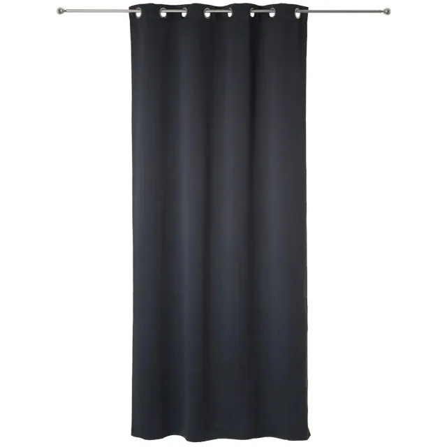 Atmosphera verduisterende gordijnen - set 2x stuks - B135 x L240 cm - donkergrijs - geplooid - met ringen - kant en klaar