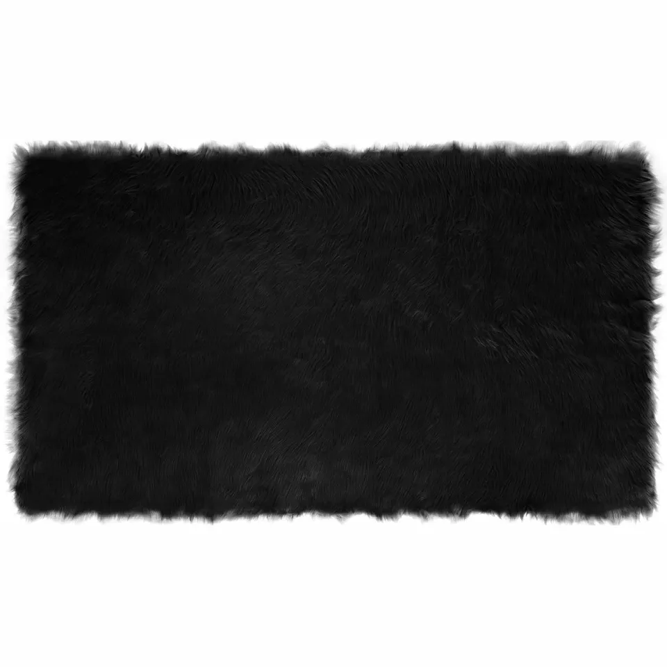 vidaXL Tapijt van imitatie TAFALLA Zwart 100 x 200 cm Polyester