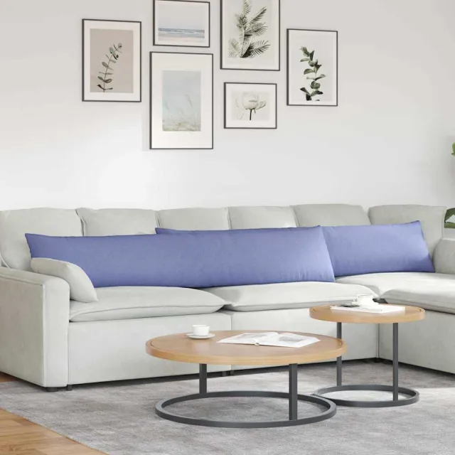 vidaXL Sofa Kussens 2 st Stof Jeans Blauw 200 x 40 cm