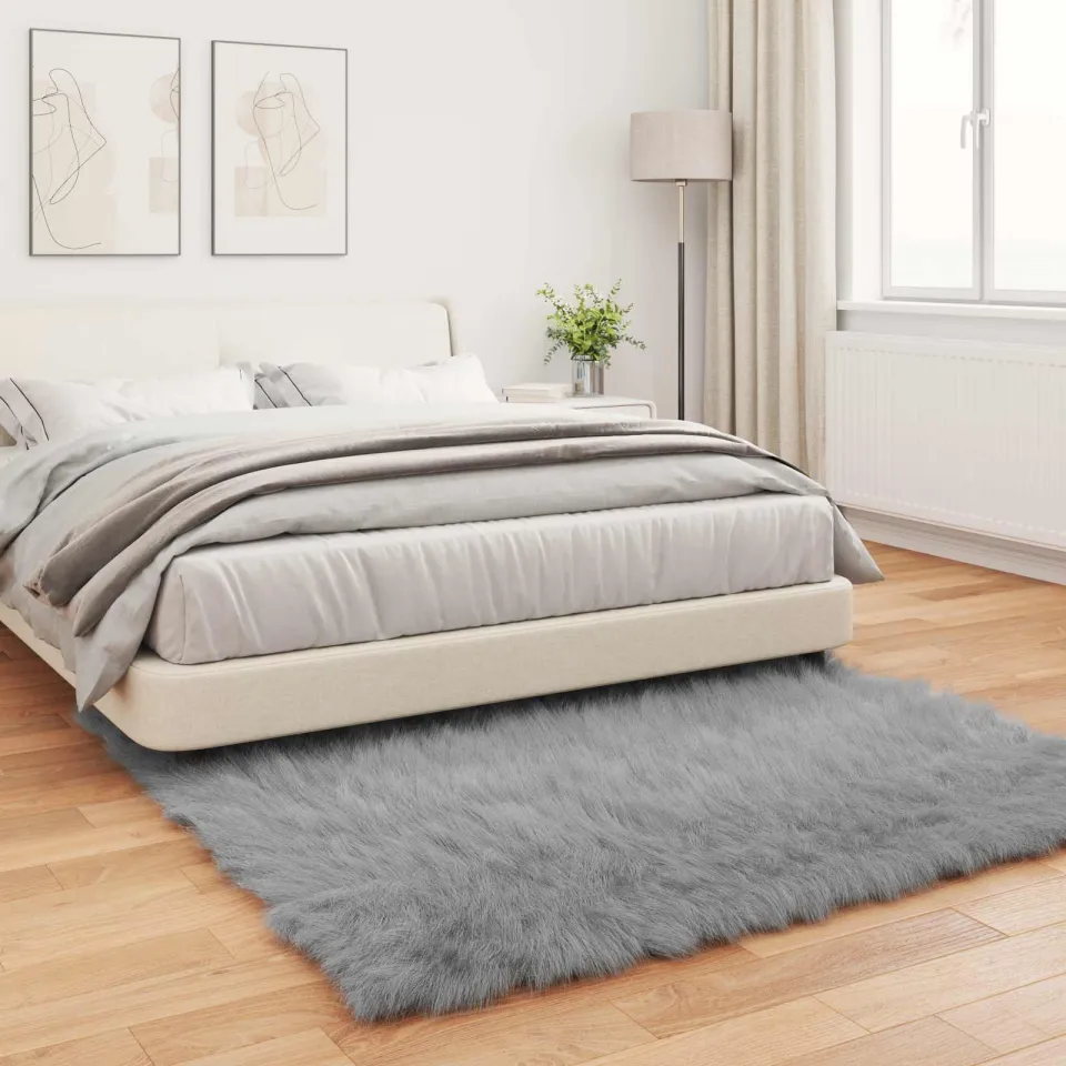 vidaXL Tapijt van imitatie TAFALLA Grijs 160 x 160 cm Polyester, foto 3