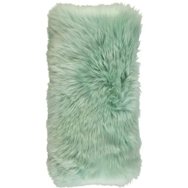 Sheepskin House Langharig Schapenvacht Kussen - 28x56 cm Mint