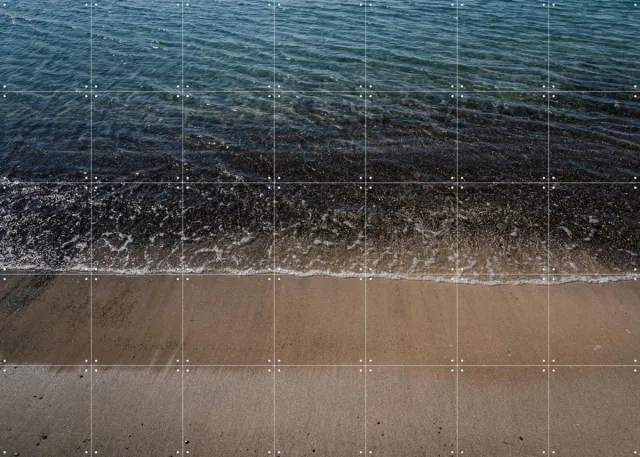 IXXI Abstract Coast, Photolovers - 140 x 100 cm - Grote wanddecoratie en posters - Impressionisme, Fotografie, Realisme, Modern, Naturalisme Zwart / Beige / Blauw