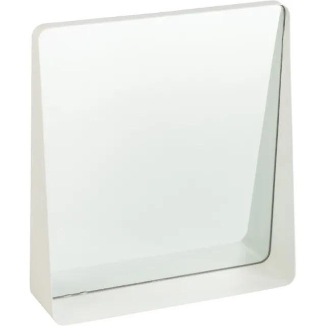 J-Line spiegel Vierkant - metaal/glas - wit - 38 x 41 cm
