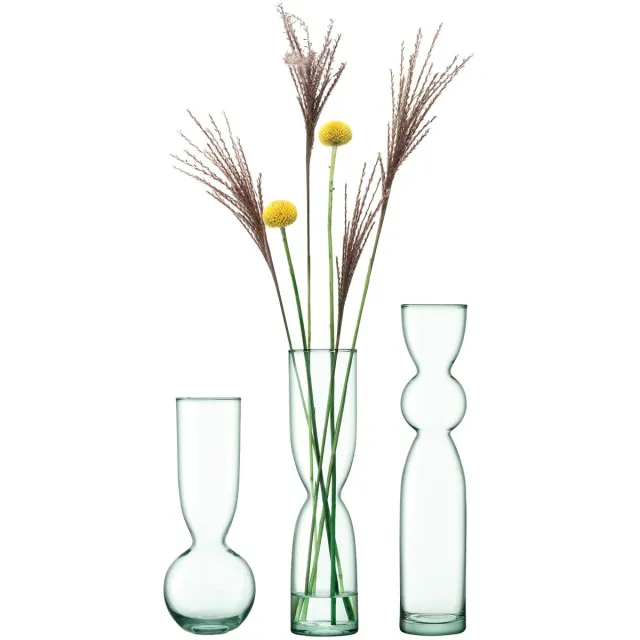 L.S.A. Canopy Trio Vaas 25/30/35 cm Set van 3 Stuks Assorti - Gerecycled Glas - Transparant