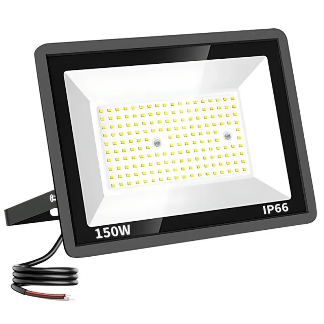 Tsong LED Breedstraler - 150 watt - Koud witte Lichtkleur 6000K - IP66 Waterbestendig - Duurzaam & Energiezuinig -60% - Bouwlamp - Tuinverlichting - 120lm/W - 18.000lm Zwart