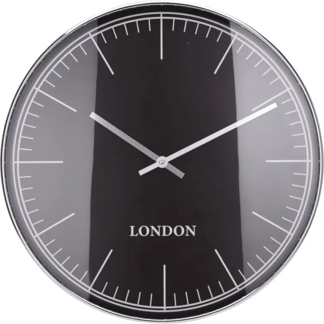 H&S Collection H&S - Collection - Wandklok - London - zilver - zwart