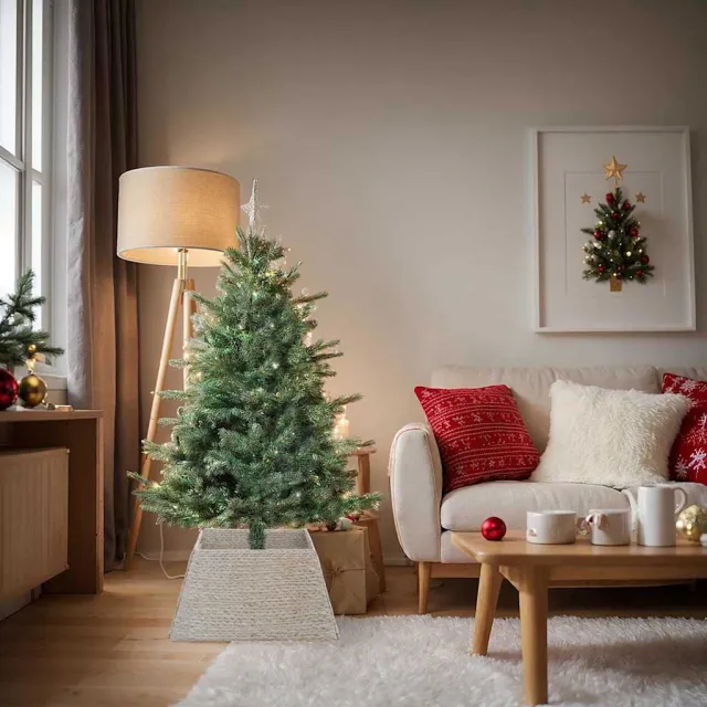 vidaXL Kerstboomkraag Vierkant Wit 70 x 70 x 28 cm Waterhyacint