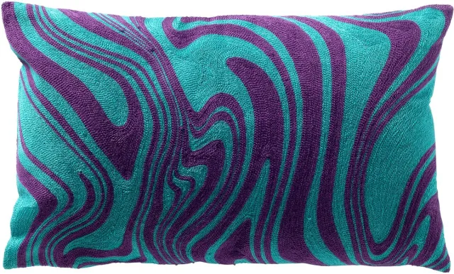 Dutch Decor AYRA - sierkussen 30x50 cm - geborduurd - Dynasty Green - groen, paars - Inclusief binnenkussen - Luxe kussens voor woonkamer & bank Dynasty groen