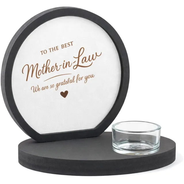 Mr Cadeautjes MDF inleg theelichthouder ~8 cm - design Een warme typografische cadeauboodschap voor een andere fami | cadeau Wit