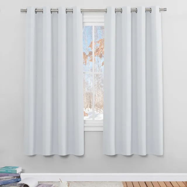 Ibenzoa Stijlvolle Verduisteringsgordijnen met Ogen voor Optimale Slaapkamer- en Woonkamerdecoratie wit