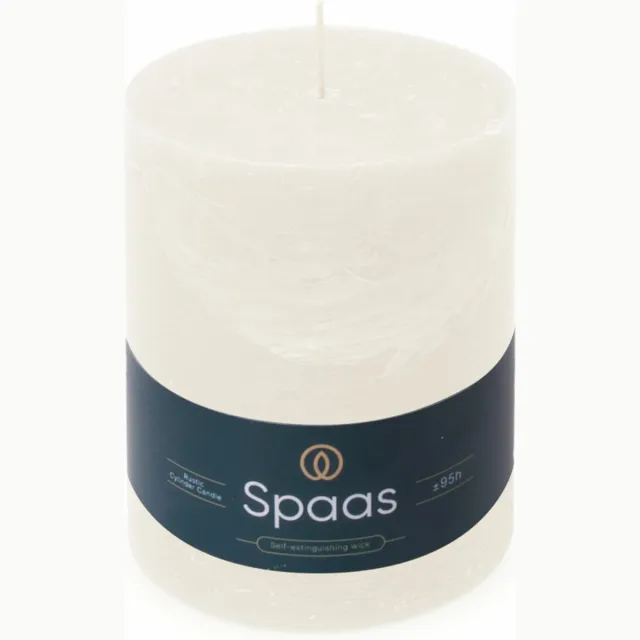 SPAAS Rustieke stompkaars Essential Collection 100/130 mm - Wit