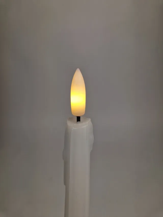 Magic Flame Candles led kaars met druipend kaarsvet - wit - 2 stuks - 24 cm - duurzaam - led kaarsen met flikkerende vlam - led dinerkaars