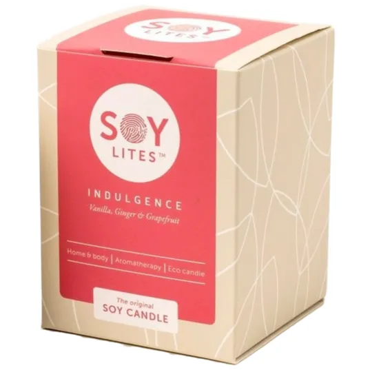 Soylites Soycandle Indulgence - Vanilla, Ginger & Grapefruit gebroken wit
