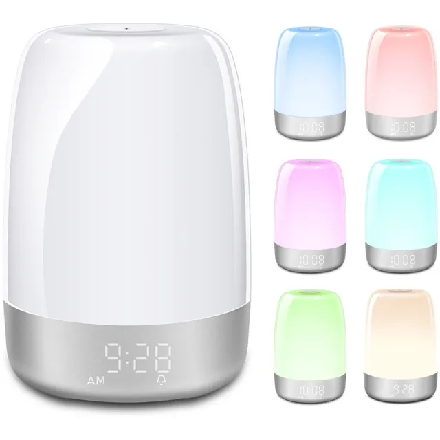Tovbmup Nachtlamp - Wake Up Light - Sleep Lamp - Digitale Wekker met lamp - Wit
