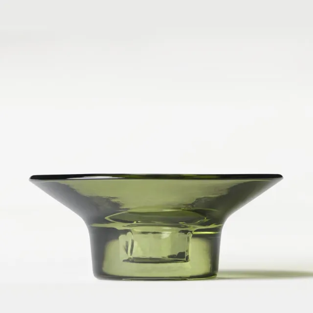 HEMA Kandelaar ⌀11x5cm Zwier glas groen (groen)