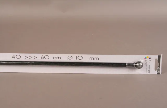 Gifi diffusion Uitschuifbare gordijnroede - 40-60 cm met kogeleinde - antiek zwart
