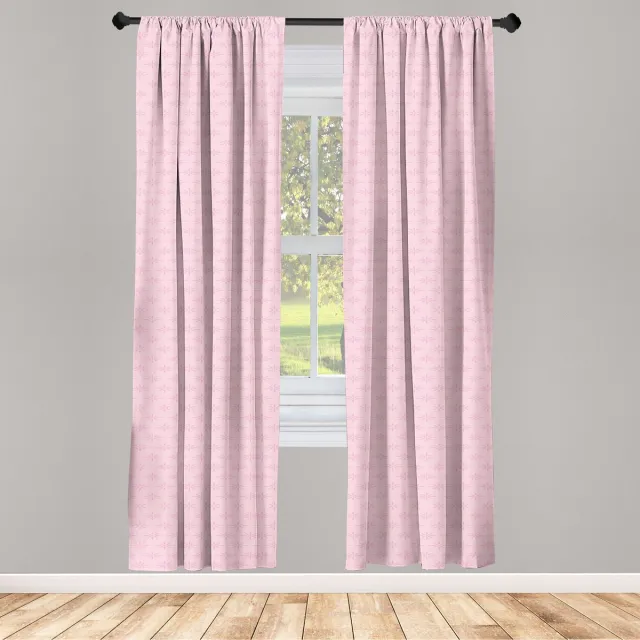 ABAKUHAUS Geometrische Gordijnen – 2x75x245 cm – lichtroze, microvezel Hellrosa