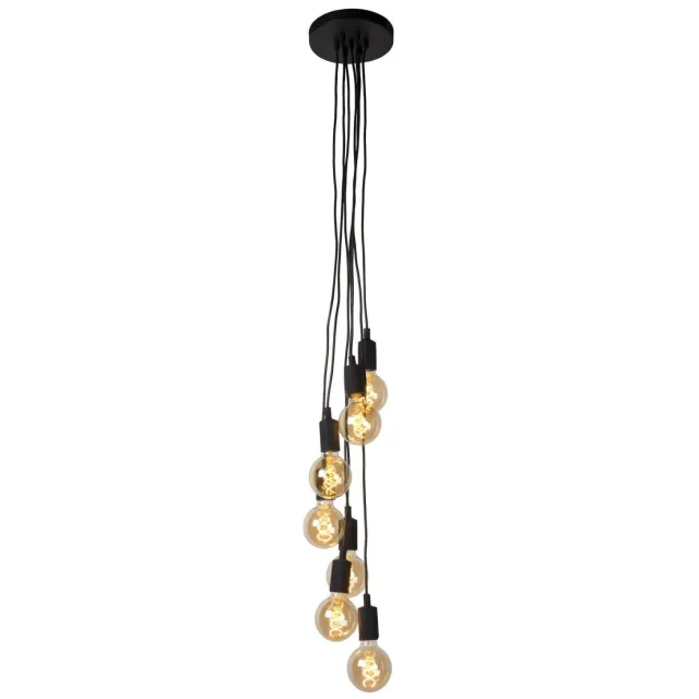 Lucide FIX - Hanglamp - 7xE27 - Zwart
