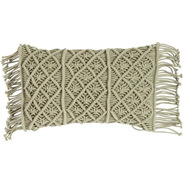 Mars & More Macrame kussen groen 30x50cm
