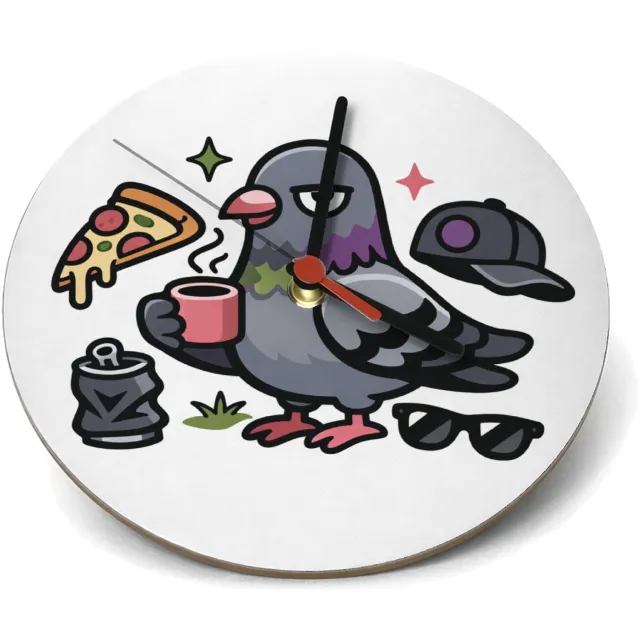 Mr Cadeautjes Klok rond Ø 19 - design Een speelse woordbeeldcompositie met een huisdier als visuel | cadeau Wit