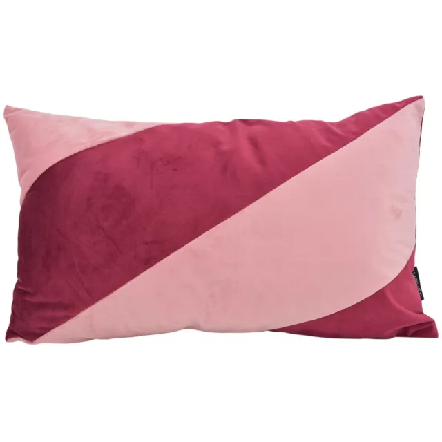 NOVÉE Velvet Swirl Wijnrood/Lichtroze Kussenhoes | 30x50 cm | Polyester lichtroze/wijnrood