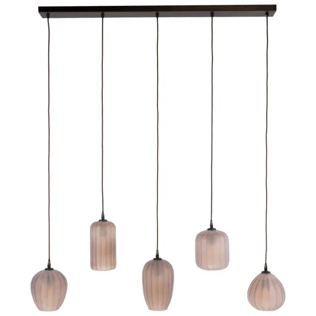 Nest of Nora Hanglamp Talo - 5-lichts - In hoogte verstelbaar - Sienna bruin