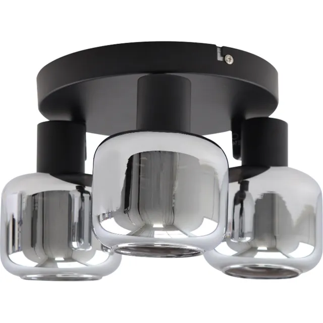 Olucia CRAIG - Plafondlamp - Zwart - 3L - Vorm: Rond