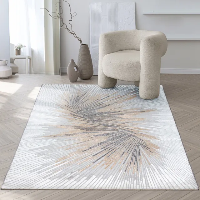 the carpet Mila – Modern vloerkleed met spiraalpatroon, voor woonkamer of slaapkamer, grijs met spiraal dessin, 160 x 230 cm