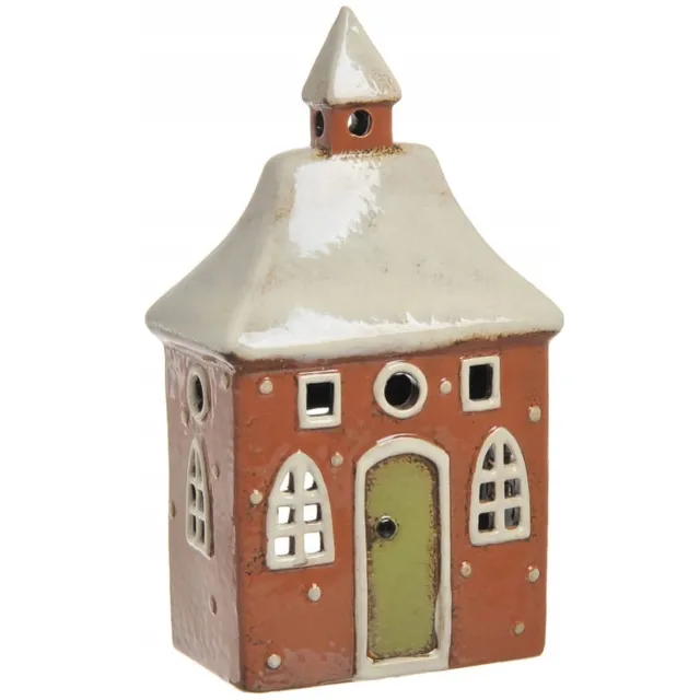 Canea Merkloze Kerstboom Huisje voor Theelichtjes, 26 cm White