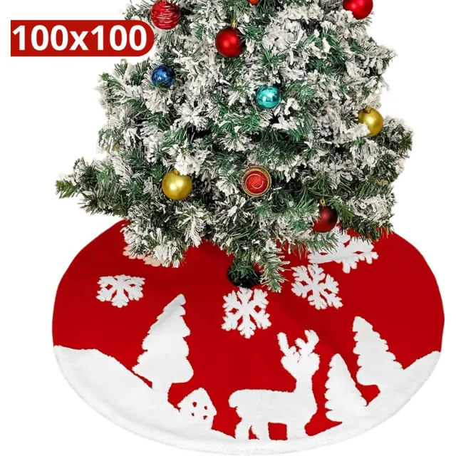 Bovista Kerstboomrok Voor Kunstboom - Kerstboomkleed - Kerstboom Mand - Kerstkleed - Kerstboomring - Kerstrok - Kerstboomdeken - Kerstboomrok - Rond 100cm Wit