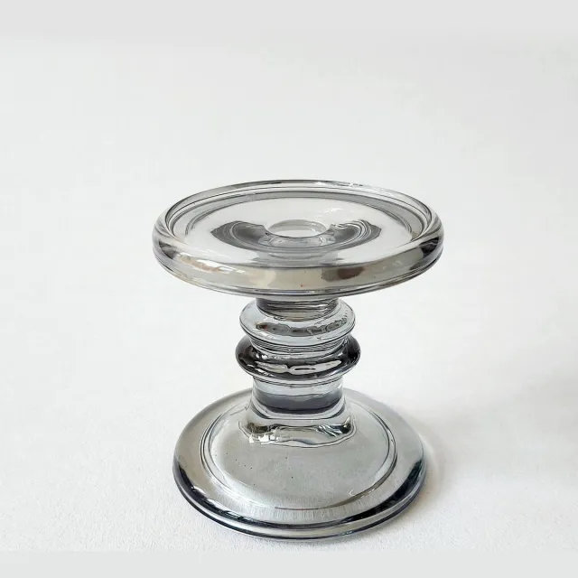 Ambiente Kandelaar - Glas - Grijs - 7x9cm