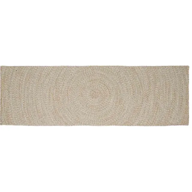 vidaXL Gebied Tapijt Natuurlijk en Wit 80 x 200 cm Jute Bruin
