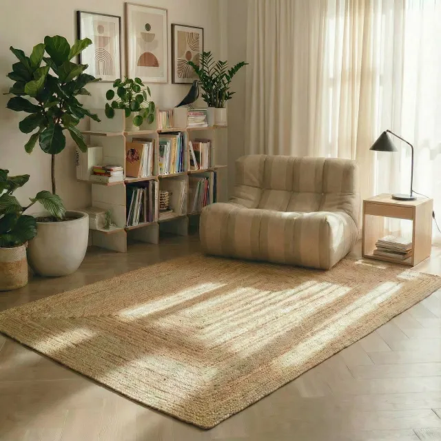MrCarpet Jute Vloerkleed Rechthoek naturel 240 x 340cm (Populair) Mrcarpet
