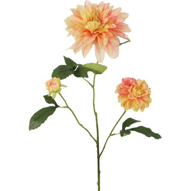 Viv! Home Luxuries Dahlia - zijden bloem - perzik - 90cm Oranje
