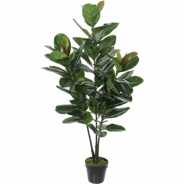 Mica Decorations Rubberplant Kunstplant - H120 x Ø60 cm - Groen