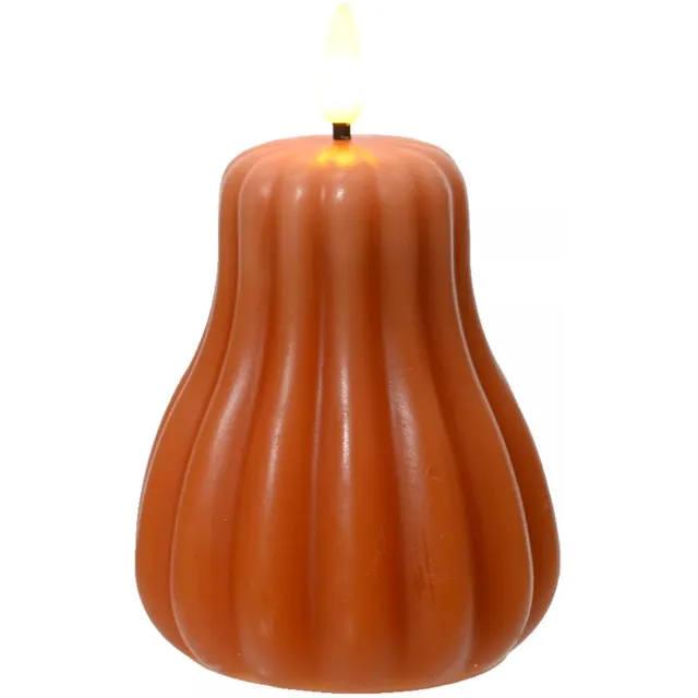 Lumineo Kaars LED pompoen 13cm oranje