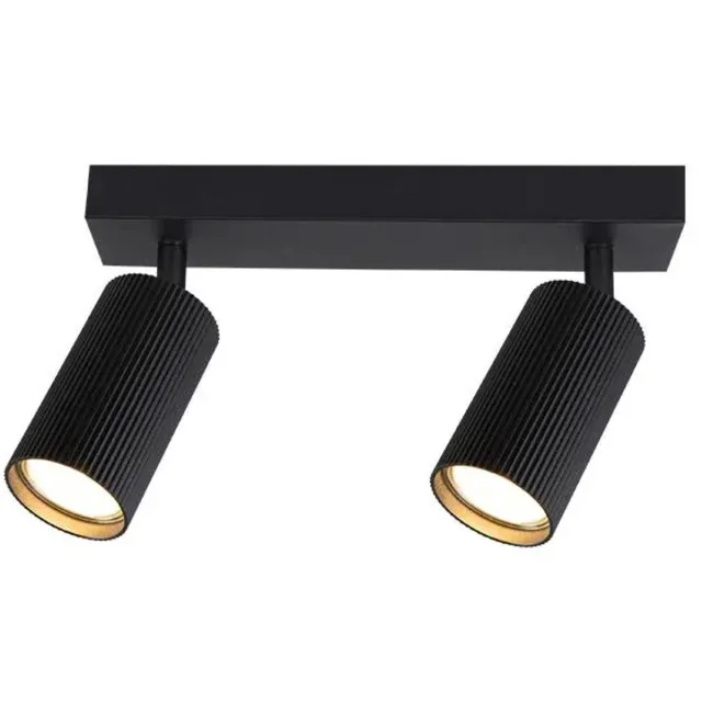 MasterLED Plafondlamp GU10 LED Lucerno verstelbaar 2x Zwart