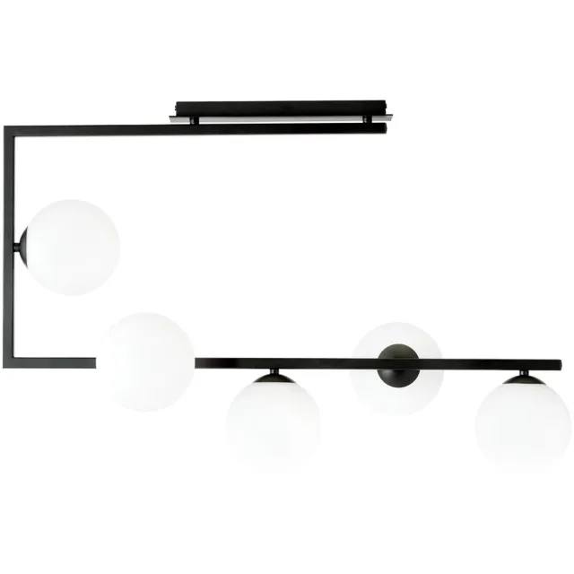 Emibig SOMA 5 BL OPAL - Moderne plafondlamp voor sfeervolle verlichting Zwartachtig